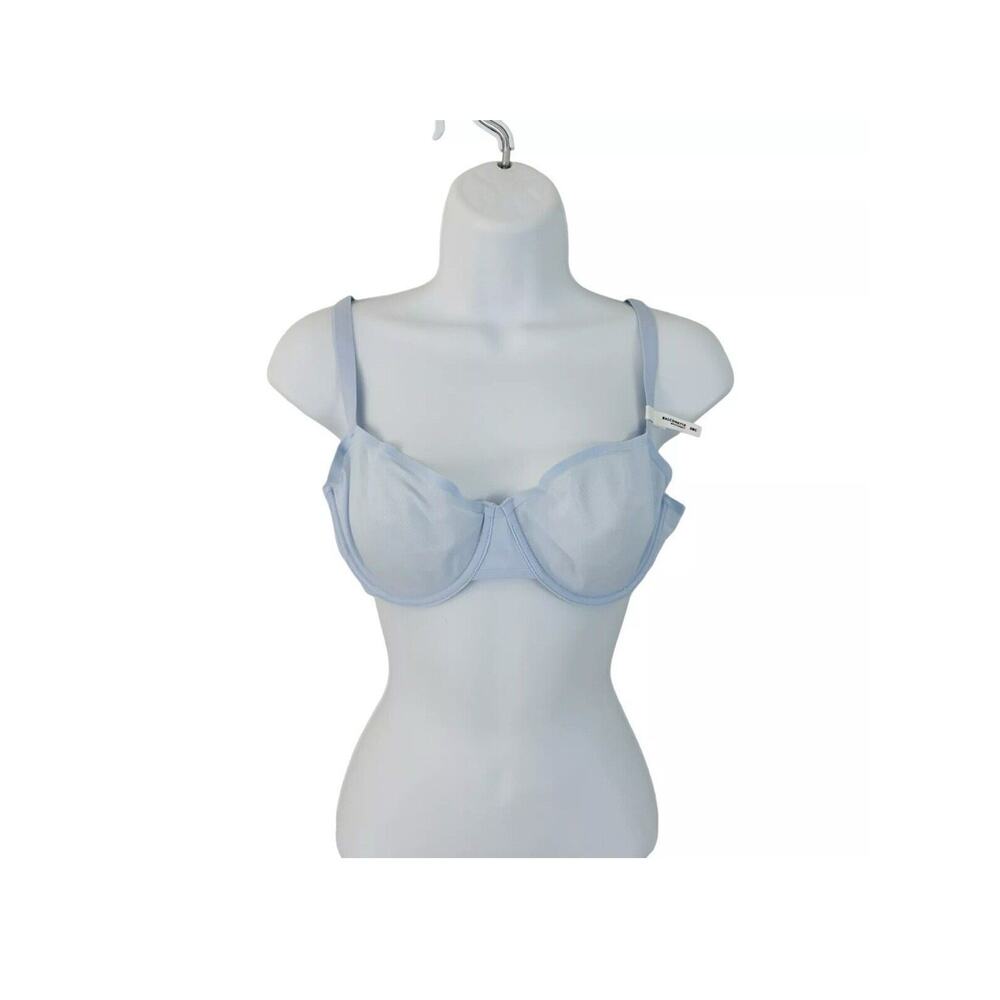 Aerie Smoothez Microfiber Balconette Bra Light Blue Mesh Underwire Size 32D #15